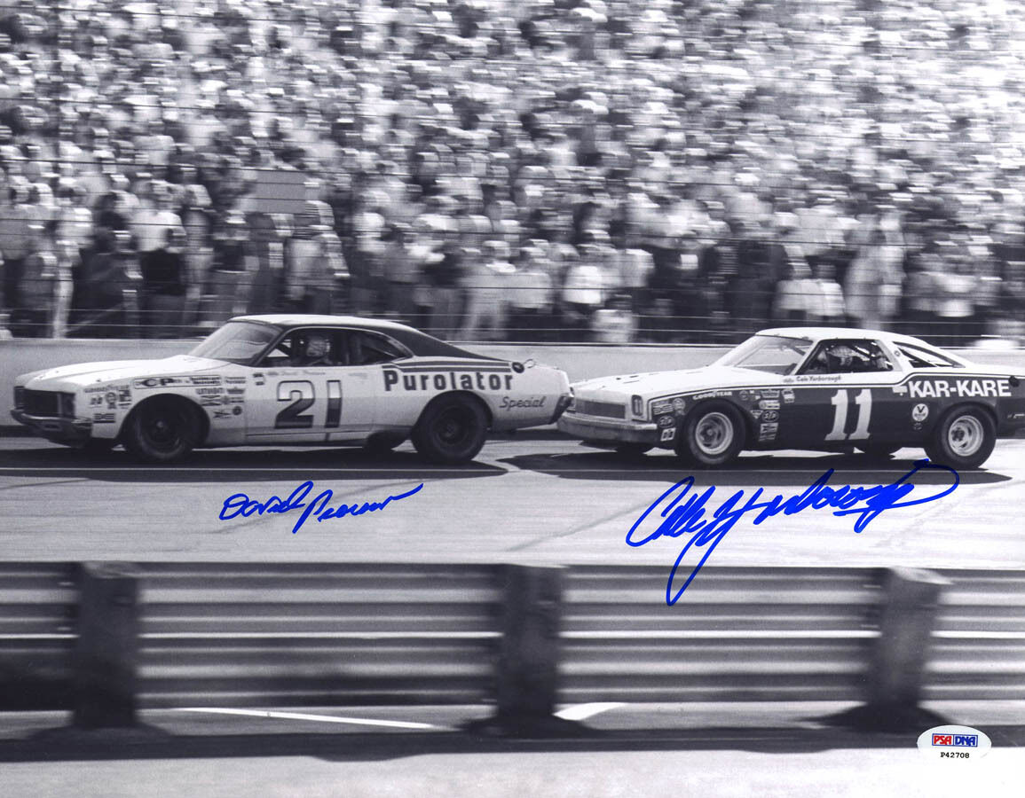 David Pearson Cale Yarborough DUAL SIGNED 11x14 Photo Poster painting NASCAR PSA/DNA AUTOGRAPHED