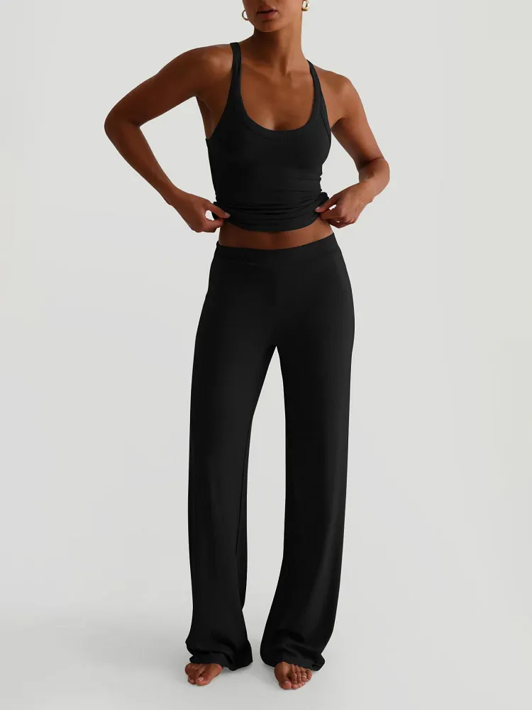 Tank Top Bodycon Trousers Exercise Yoga 2-piece Sets