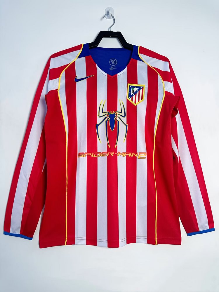2004/05 Atletico Madrid Home Long Sleeve Shirt - Retro Edition