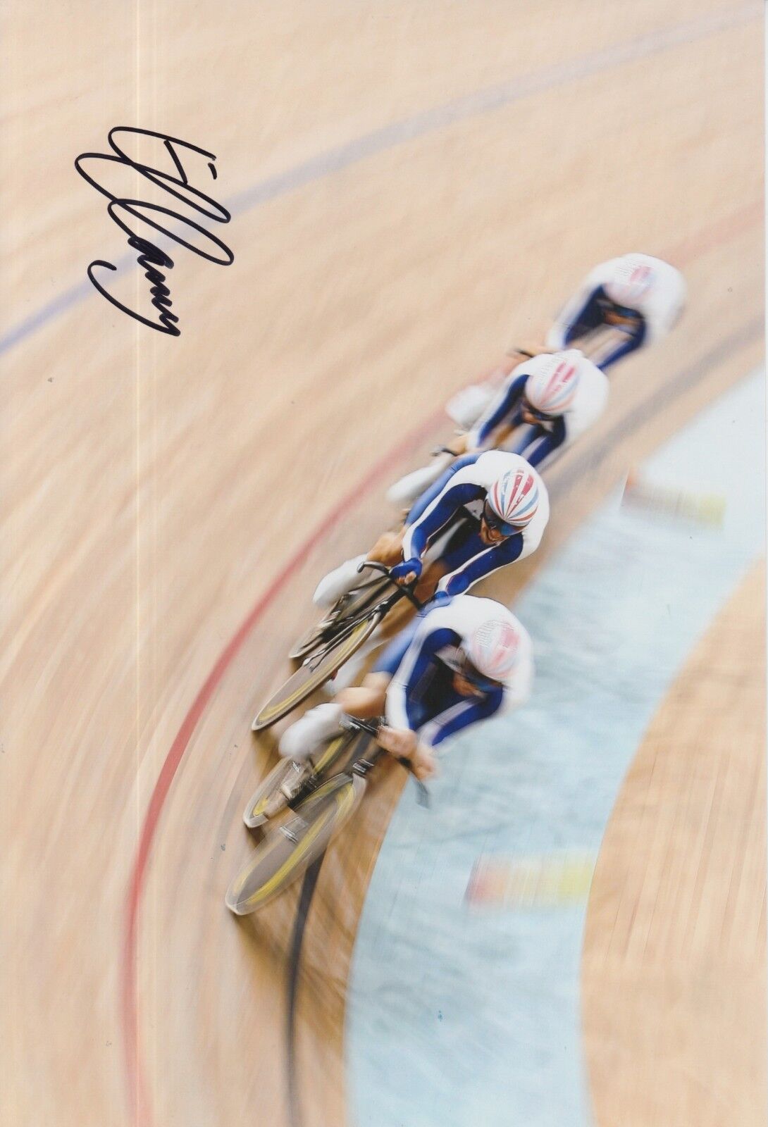 Ed Clancy Hand Signed Olympics 12x8 Photo Poster painting 1.