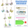 >SALE<10 Pcs Double Side Butterfly Diamond Art Keyring Animal Pendant for Office Decor