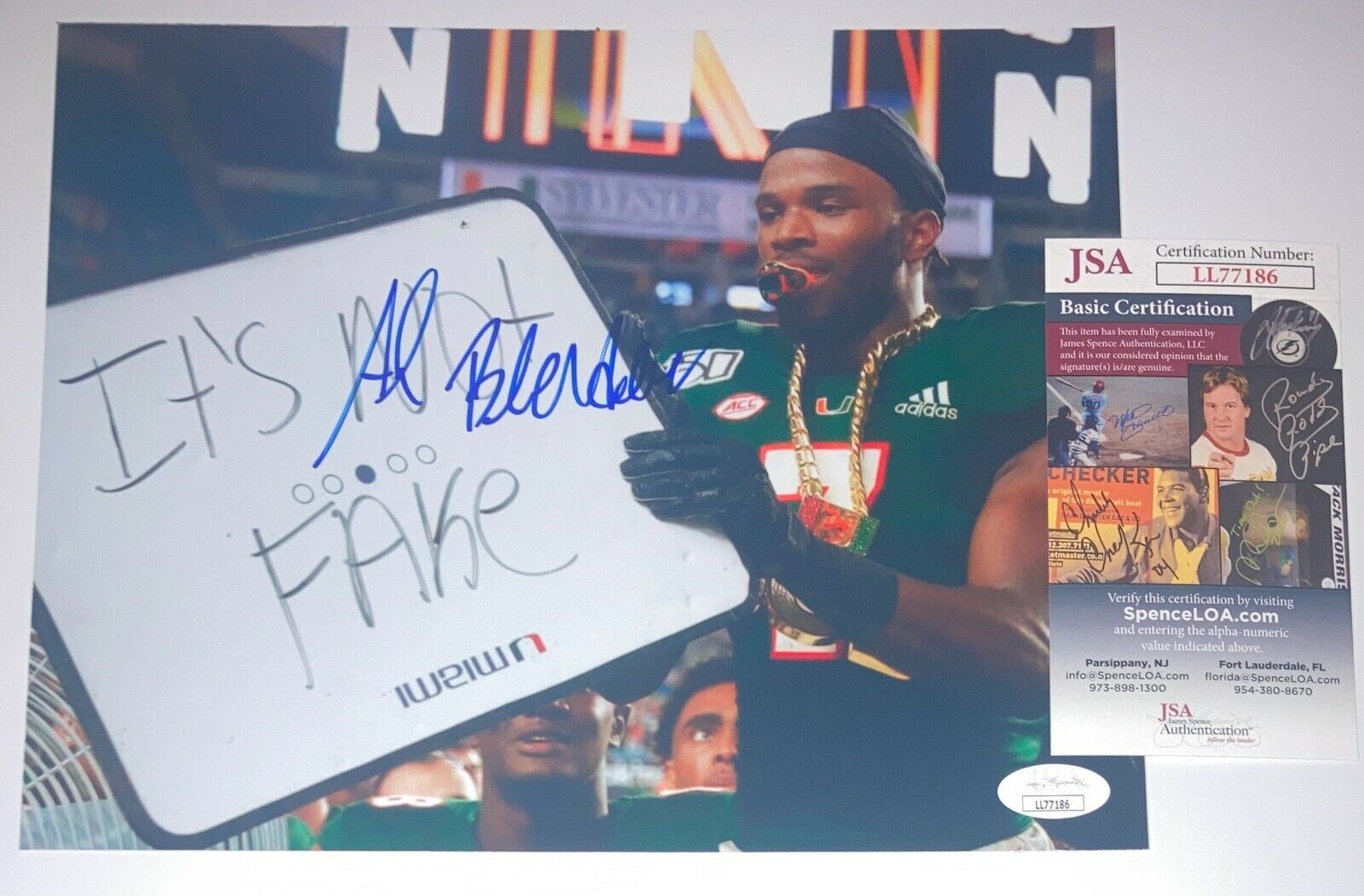 Al Blades Jr Miami Hurricanes Signed 8x10 Autographed Photo Poster painting JSA COA N4