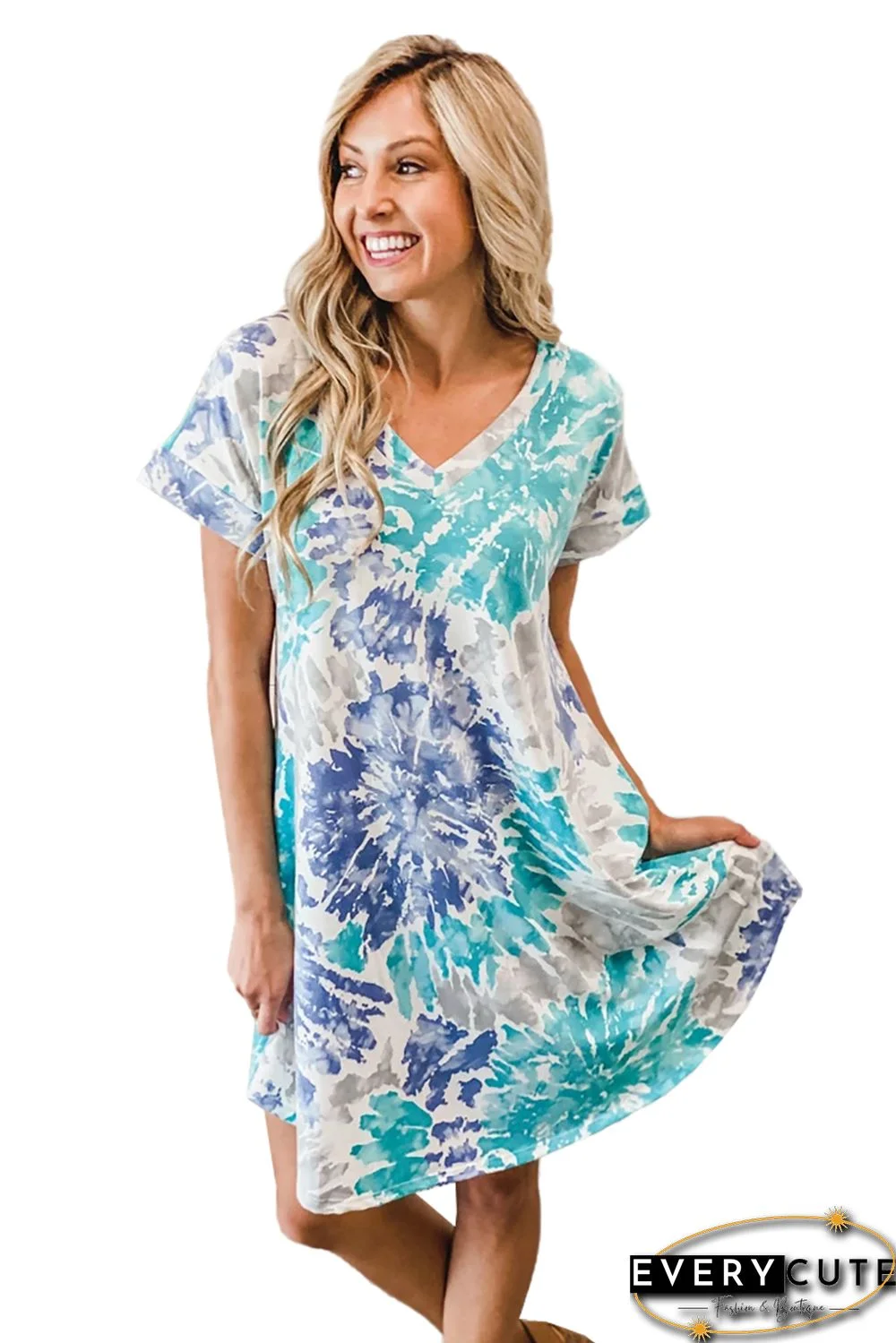Remain the Same Blue Tie Dye Dress