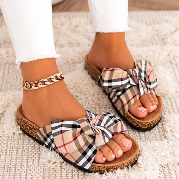 Women Comfy Classic Plaid Summer Sandals