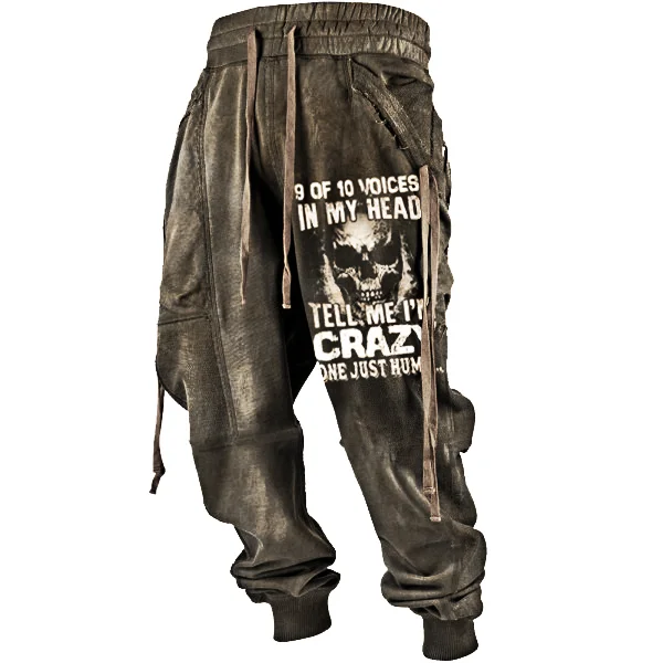 Men's Outdoor Retro Crazy Skull Trousers / [viawink] /