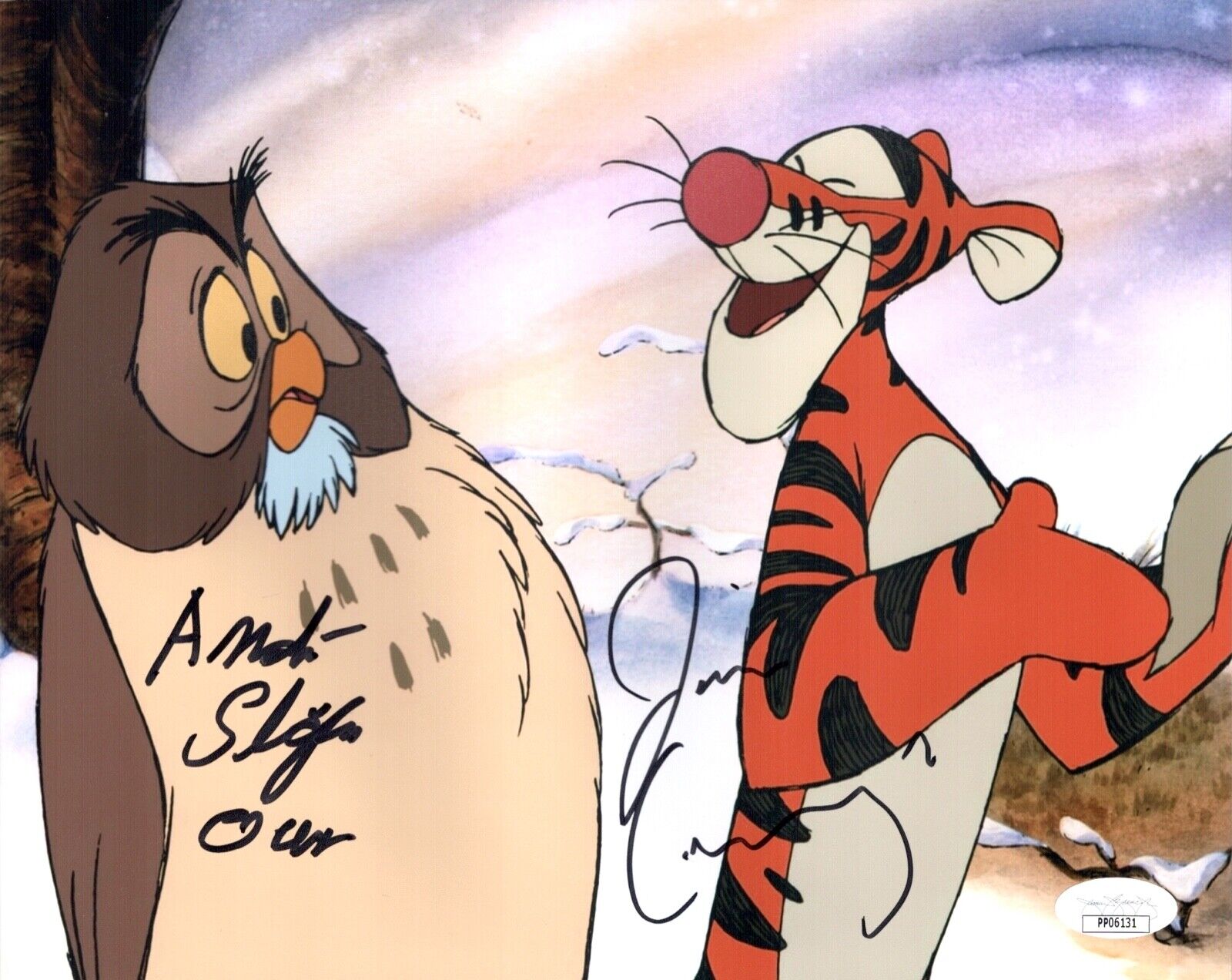 JIM CUMMINGS & ANDRE STOJKA Signed 8x10 WINNIE THE POOH Photo Poster painting Autograph JSA COA