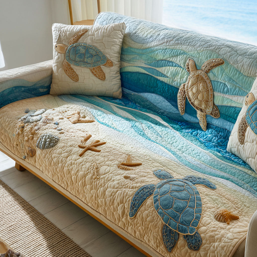 Coastal Bliss Quilted Sofa Cover NCU0TV746 everthome