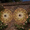 2 Pack Solar Hollow Iron Wall Light Outdoor Garden Fence Lamp