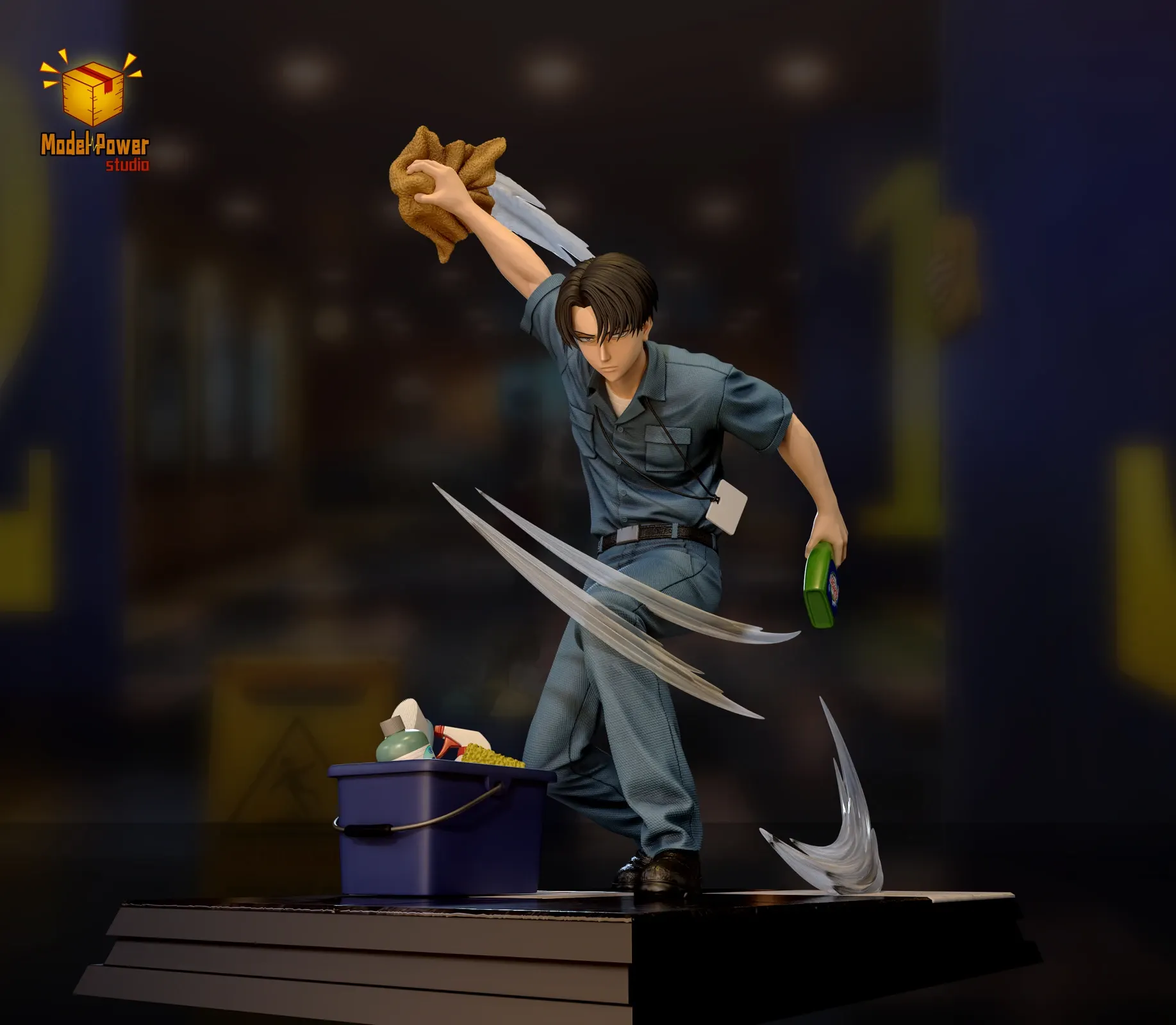 Cleaner Levi Ackerman - Attack On Titan Resin Statue - Model Power Studio
