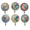 6pcs/set DIY Special-shaped Diamond Painting Wall-mounted Key Hook Kit (Hummingbird)