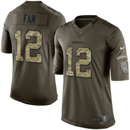 Seahawks #12 Fan Green Men's Stitched NFL Limited Salute to Service Jersey