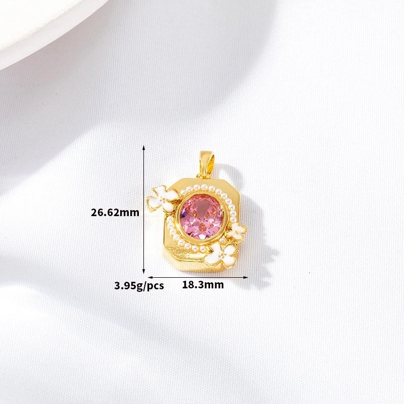 Lady Square Copper Plating Charms