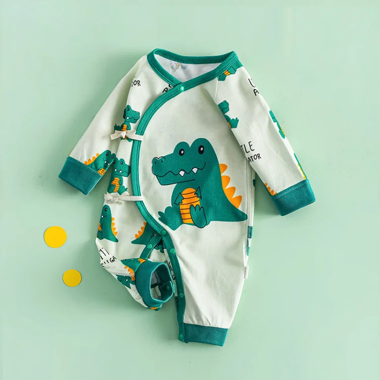 New Born Baby Onepiece Organic Cotton Dinosaur Sleepsuit