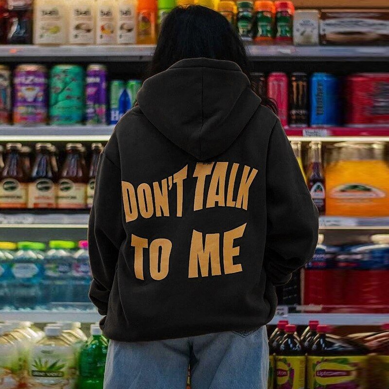 Hawthaw Women Autumn Long Sleeve Letter Printed Hoodie Tops Pullover Sweatshirt Wholesale Items For Business 2021 Fall Clothes