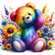 Rainbow Bear 30*30CM (Canvas) Full Round Drill Diamond Painting