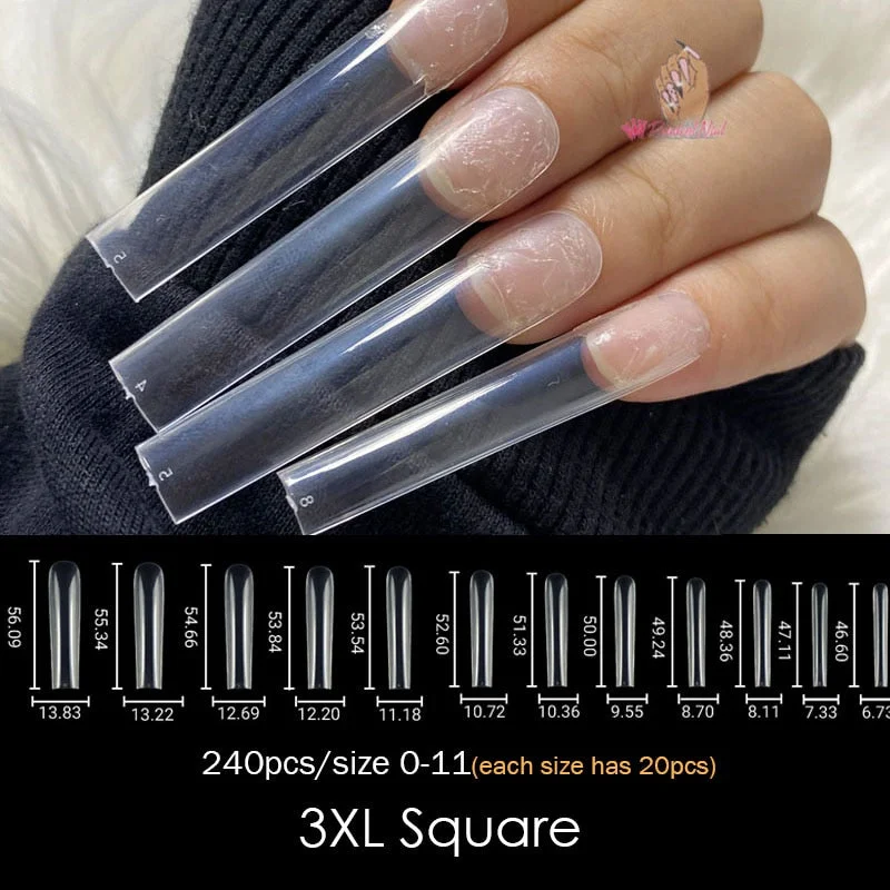Gel Nails Extension System Full Cover Sculpted Clear Stiletto Coffin False Nail Tips 240pcs/bag-Nail Inspo