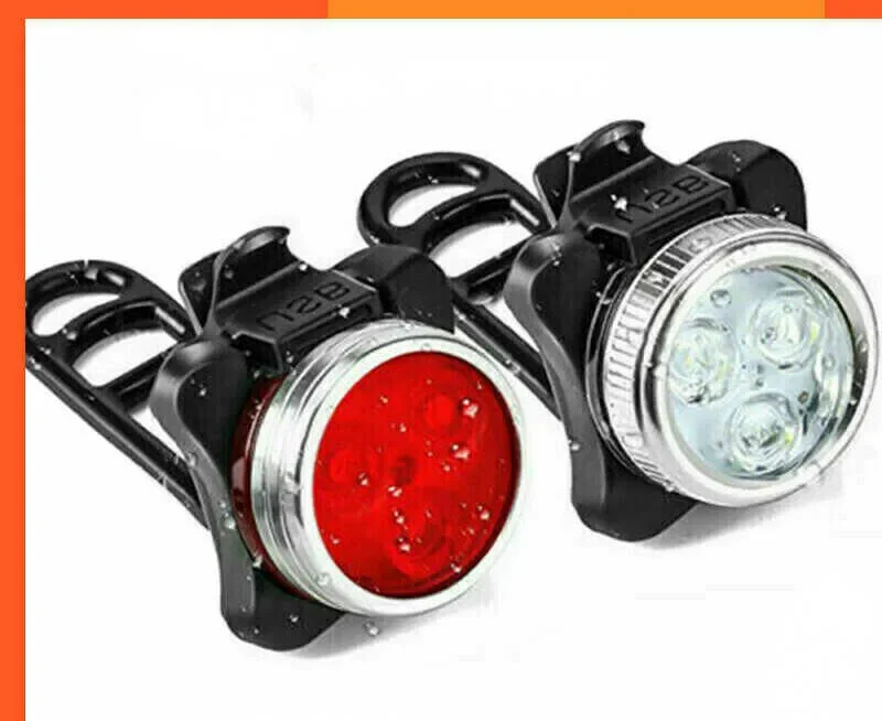 USB Rechargeable Bright Bike Lights Set Headlight Front light Taillight Combinations LED Bicycle Light