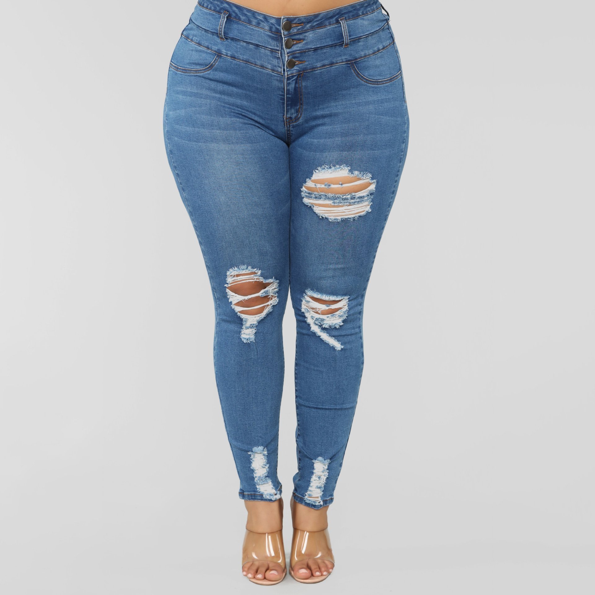  thdmladies Ripped High Waist Stretch Jeans thedmladies