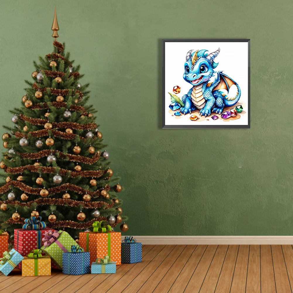 Diamond Painting - Full Round Drill - Jewel Bean Dinosaur(Canvas|30*30cm)