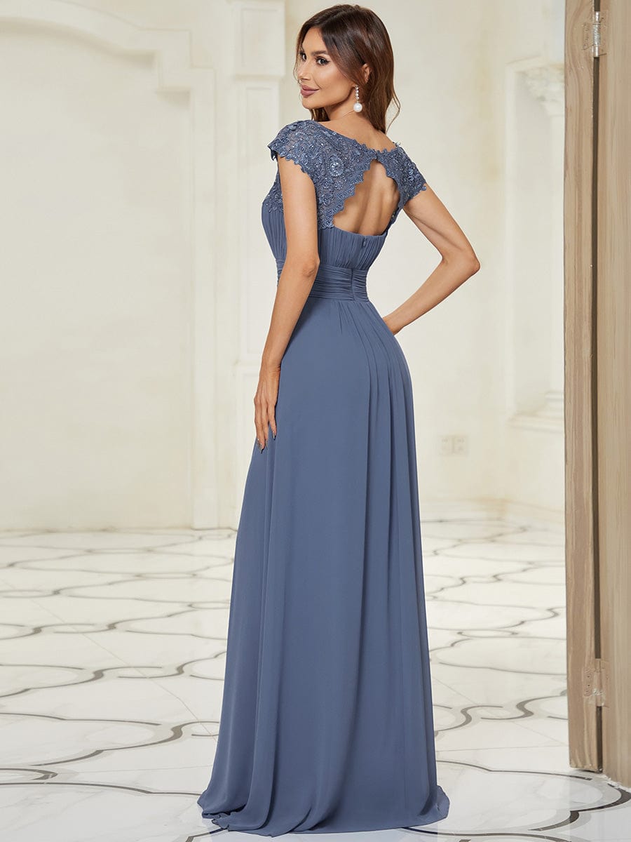 Sophisticated Lace Detail Evening Gown