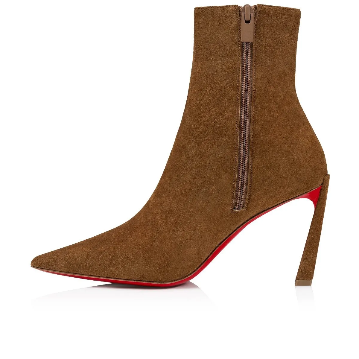 85mm Women's  Suede Red Bottom Ankle Boots  Special Heel Boots-vocosishoes