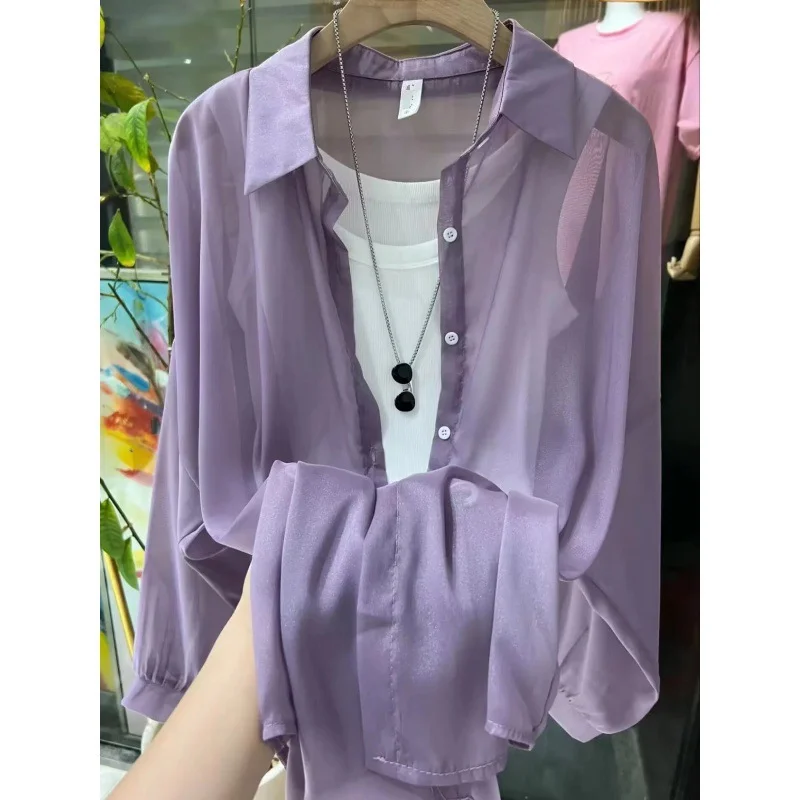 Uveng Uveng New Fashion Clothes Beaded Sunscreen Women Loose Lantern Sleeve Shirt Senior High-End