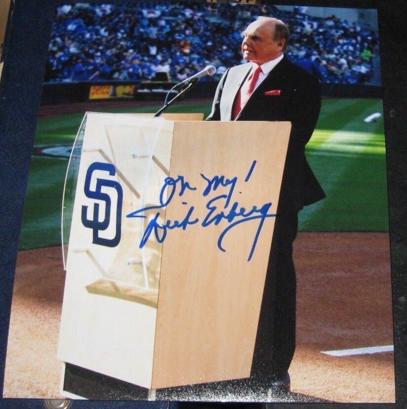 DICK ENBERG SAN DIEGO PADRES EMMY SIGNED 8x10 Photo Poster painting COA AUTOGRAPHED BASEBALL