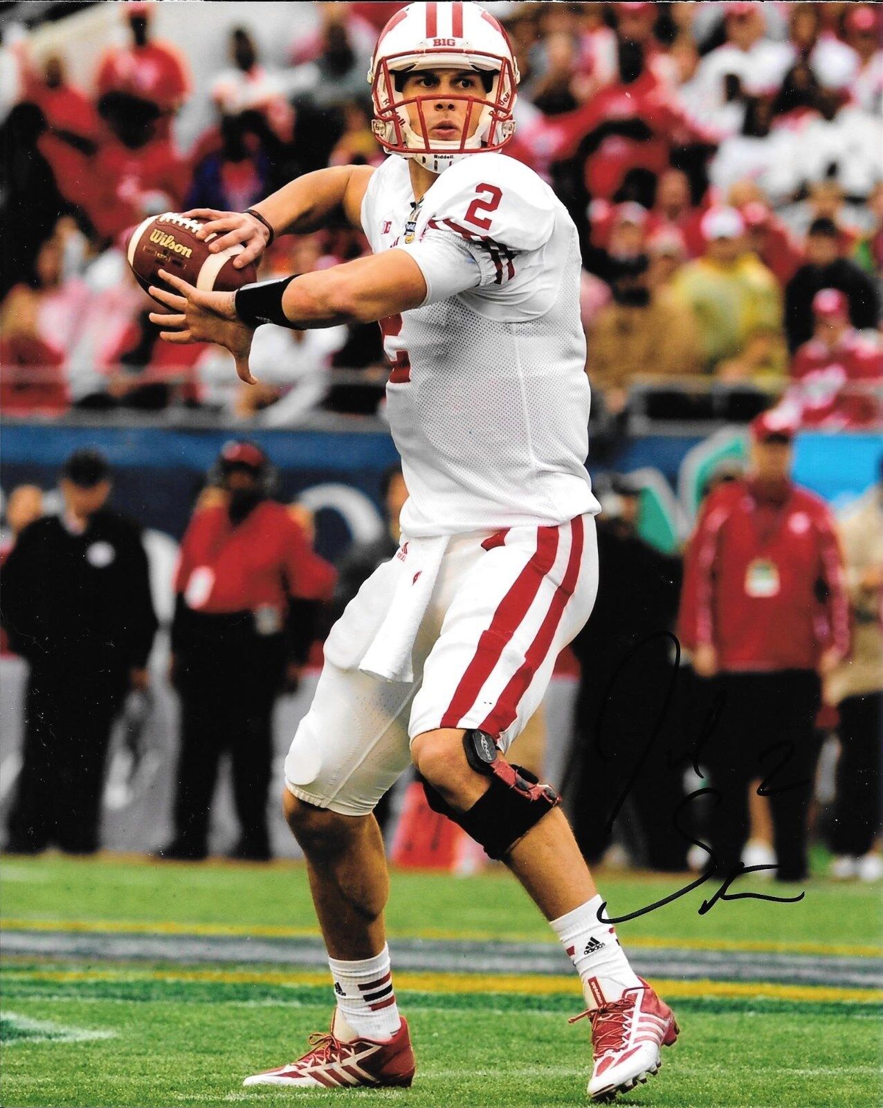 JOEL STAVE HAND SIGNED WISCONSIN BADGERS 8X10 Photo Poster painting W/COA