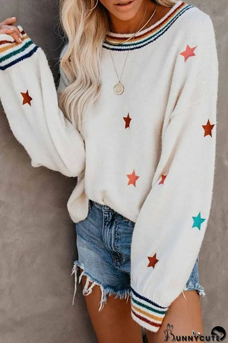 Fashion Loose Star Print Sweater