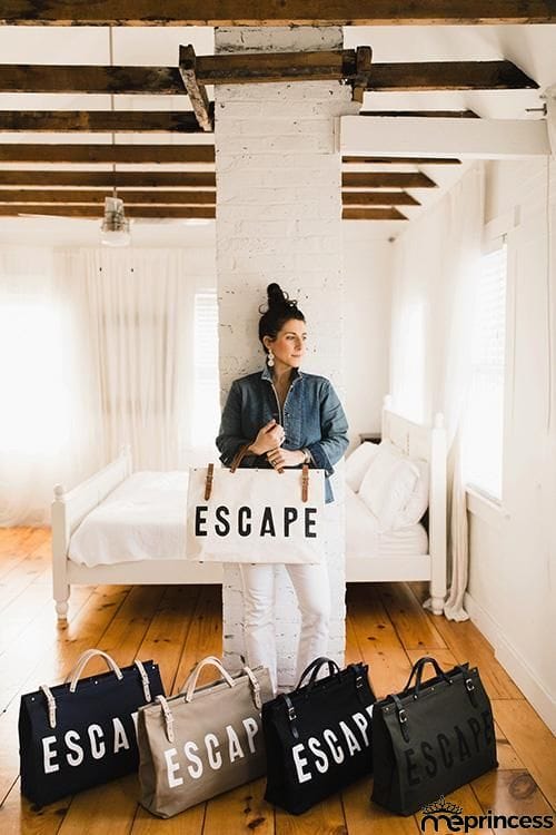 Letter Leather Buckle Travel Bag