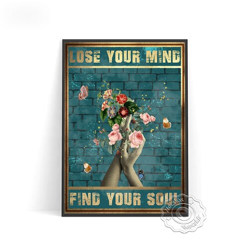 Vintage Flowers Art Prints Poster, Keep Heartsease Living Room Wall Picture Gift, Meditation Quotes Canvas Painting Home Decor