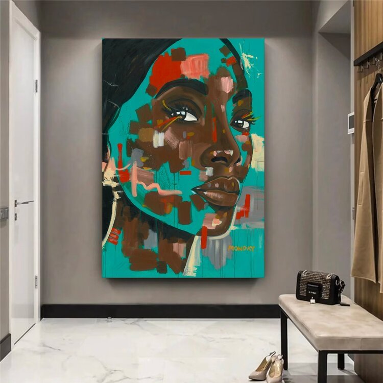 African American abstract art "Goddess" Canvas Wall Art  varity-store