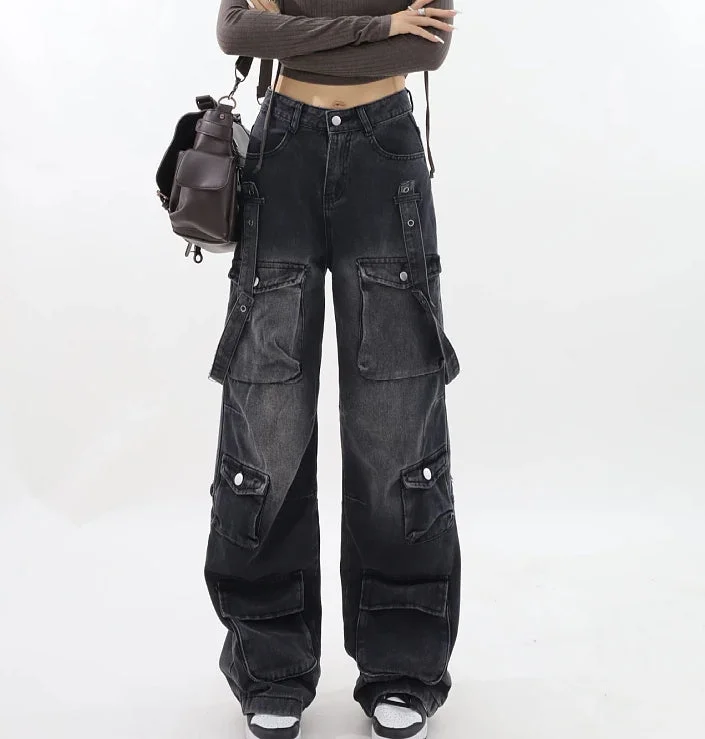 Vintage Black Gothic Cargo Pant