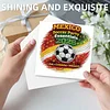 6Pcs Diamond Painting Football Match Greeting Card Set with Envelopes for Beginner Adult Holiday Gifts