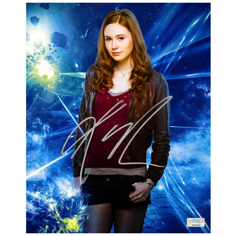 Karen Gillan Autographed Dr Who Amy Pond Time Warp 8x10 Photo Poster painting