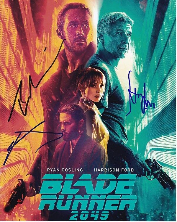 HARRISON FORD RYAN GOSLING & JARED LETO signed autograph BLADE RUNNER 2049 Photo Poster painting