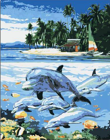 

Dolphin Near the Beach – Paint By Numbers - 40*50CM, 501 Original
