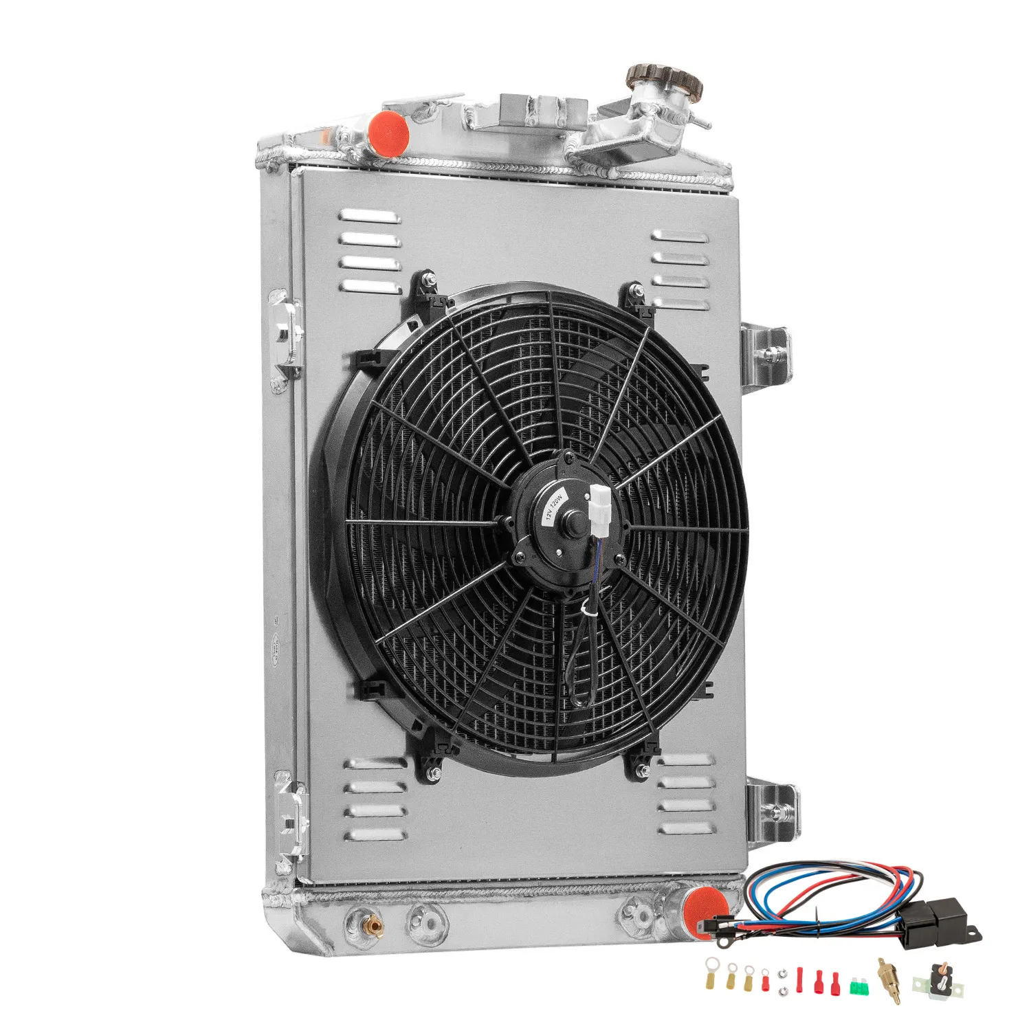 Alloyworks 3 Row Aluminum Radiator with Shroud Fan Relay Fit 1930 ...