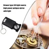 45x Glass Magnifier Portable Pulling Type Magnifying Loop with LED Light