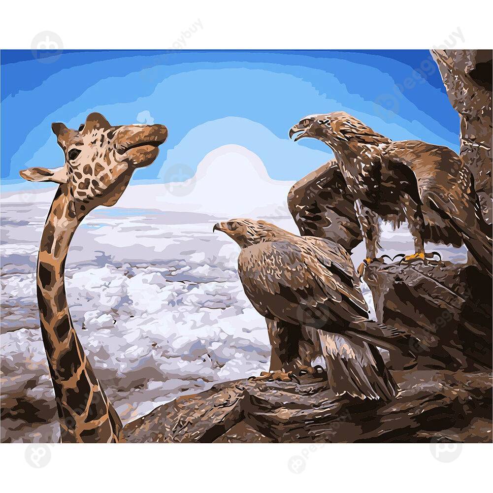 

40*50CM Paint By Numbers-Giraffe Eagle, 501 Original