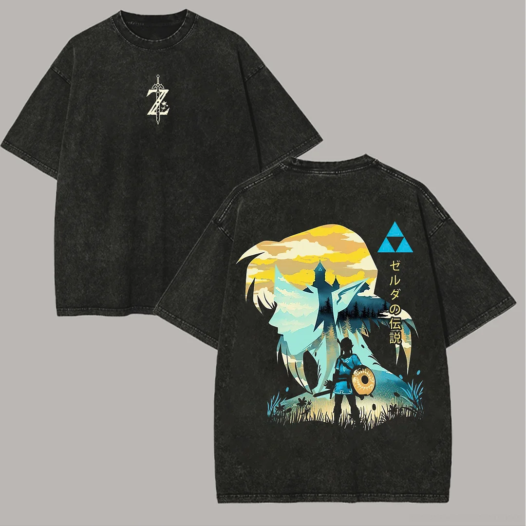 The Legend Of Zelda Printed Unisex Washed T-Shirt