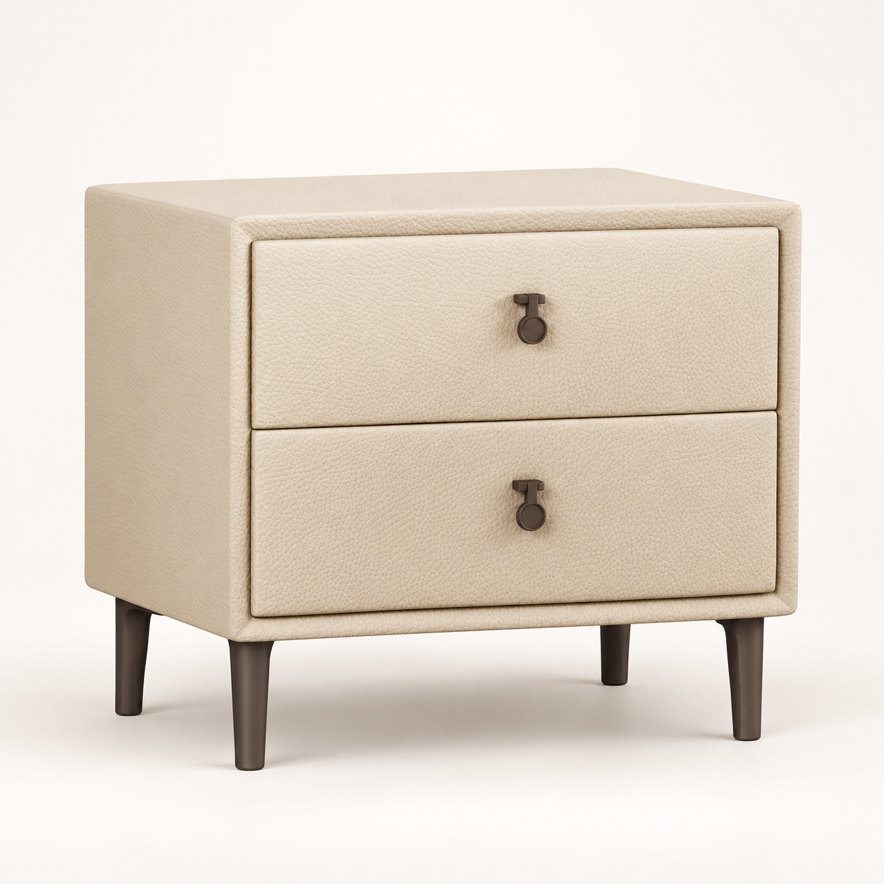 MZ Two-Drawer Bedside Table - White studio product view