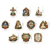 10PCS DIY Pearl Diamond Painting Christmas Fridge Magnets, Sparkling Rhinestone Refrigerator Magnet Craft Kit for Home Decor & Gifts