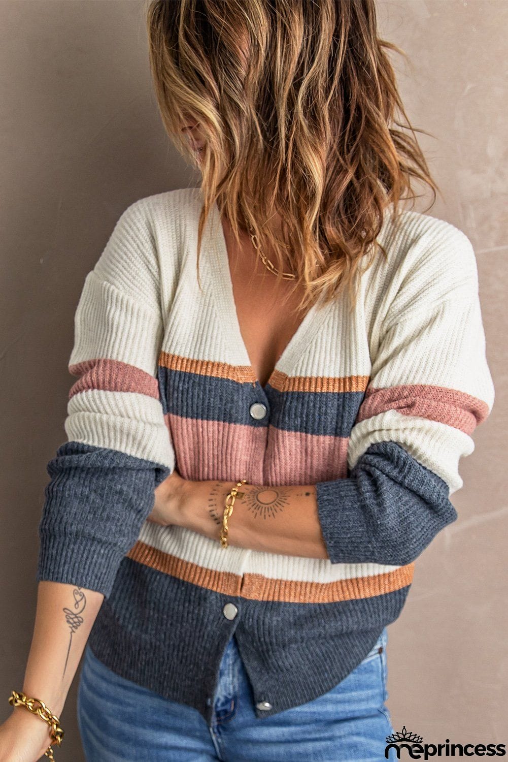 Colorblock Knit Cardigan