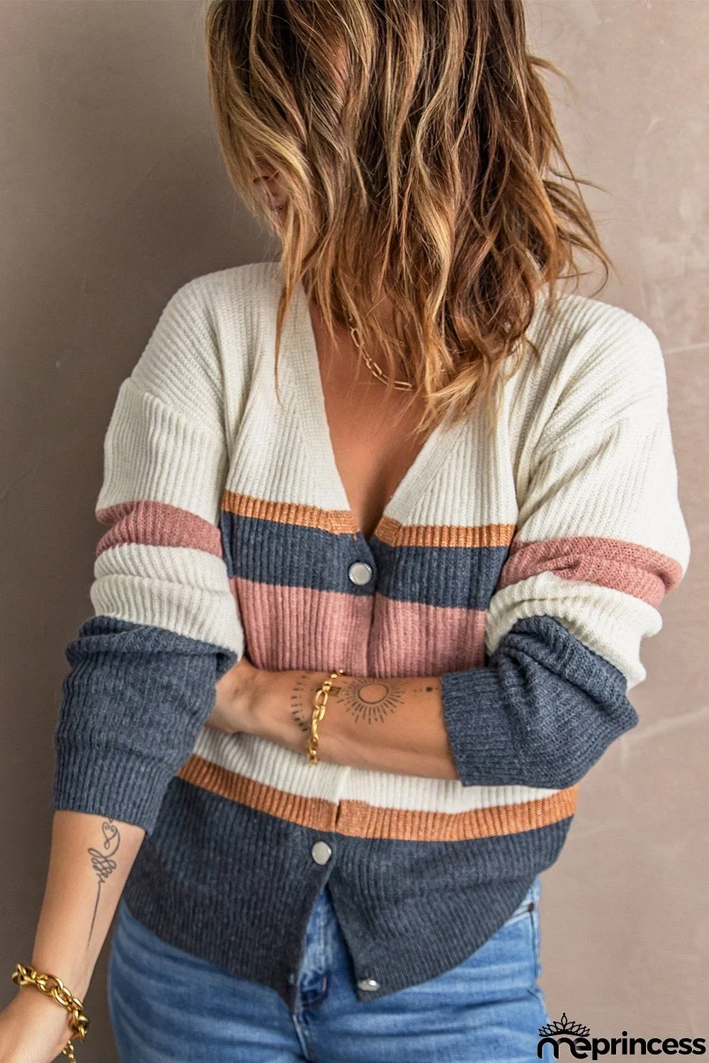Colorblock Knit Cardigan