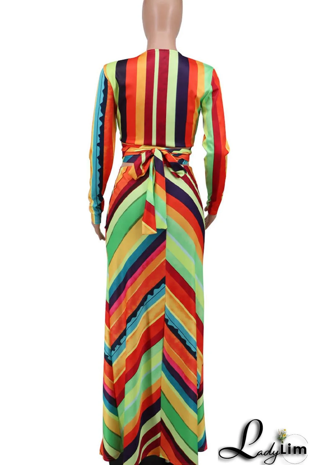 Red Casual Print Patchwork Slit V Neck Long Sleeve Two Pieces