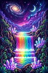 Luxury AB Velvet Diamond Painting Kit - Rainbow Waterfall Landscape