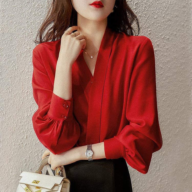 Red Elegant Shirts & Tops