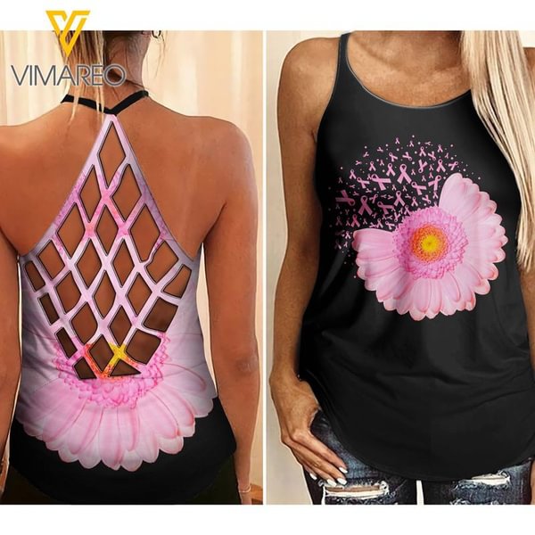Breast Cancer Girl Criss-cross Open Back Summer Gift Tank Top Criss Cross For Women Polyester S-5XL - Shop Trendy Women's Clothing | LoverChic