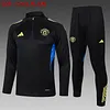 Joyfball 2025/2026 Manchester United Half-Pull Training Suit Black Football Shirt 1:1 Thai Quality